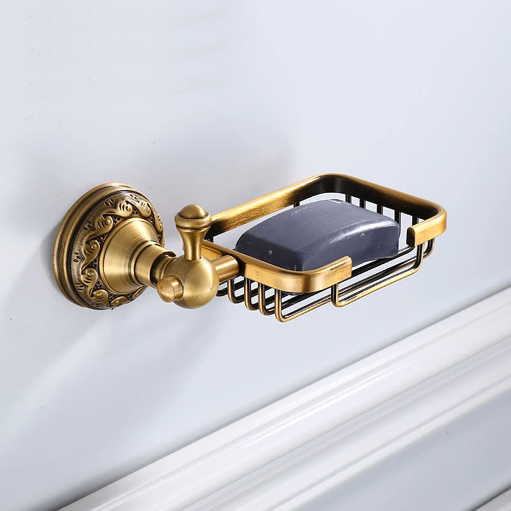 

Sturdy Antique Soap Dish Metal Rack Soap Basket Soap Box Tray Holder Wall Mounted Storage Case Bathroom Accessories