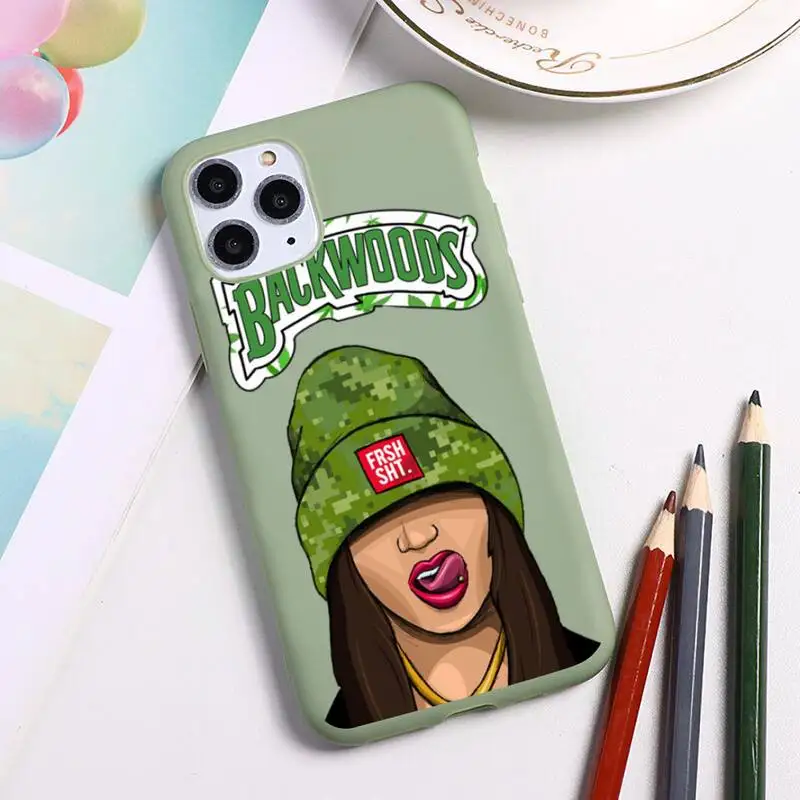 

Abstractionism Art High Weed Backwoods Phone Case For iphone 12 11Pro Max Mini XS 8 7 6 6SPlus X SE 2020 XR Candy green Silicone