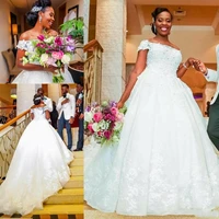 arabic dubai wedding dresses 2023 african off shoulder 3d floral appliques pearls chapel train long tail bridal gowns vestidos