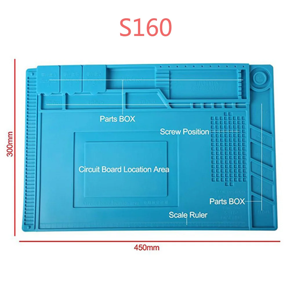 silicone pad desk platform 45x30cm for soldering station iron phone pc computer repair mat magnetic heat insulation s 160 free global shipping