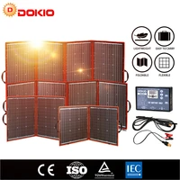 dokio flexible foldable solar panel high efficience travel phone boat portable 12v 80w 100w 150w 200w 300w solar panel kit