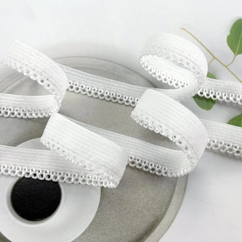 

100Yards DIY Bilateral Elastic Lace Trim Garment Stretch Ruffle White Lace Fabric Ribbon Lace Accessories for Underwear