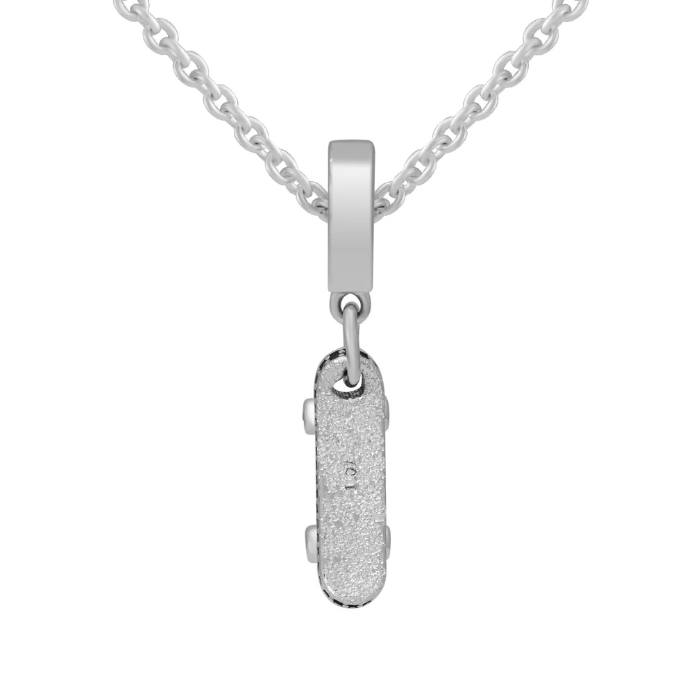 

Fashion DIY Beads Be Free Skateboard Dangle Charm Clear CZ Silver Beads For Jewelry Making Fits Snake Chain Bracelets