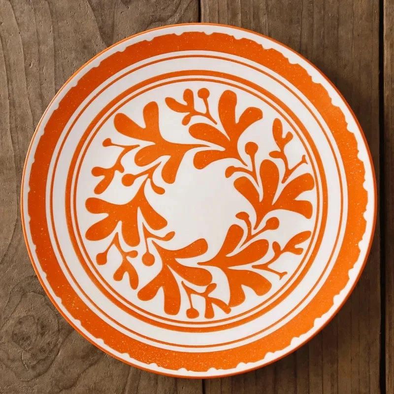 Phoenix (orange) Керамическая обеденная тарелка, фарфоровая десертная тарелка, столовая посуда, тарелка для торта, посуда, 10,5 дюймов, joro - Цвет: Phoenix (orange)