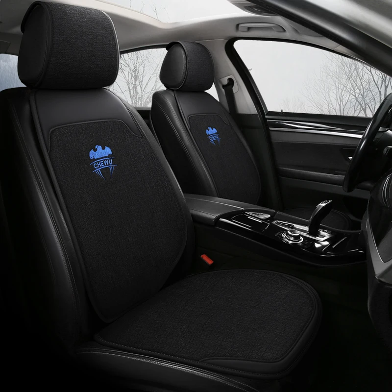 

Car Front Rear Auto Seat Protector Car Chair Protector Pad Linen Fabric Seat Cushion Universal Car Seat Protector Cute Car Seat
