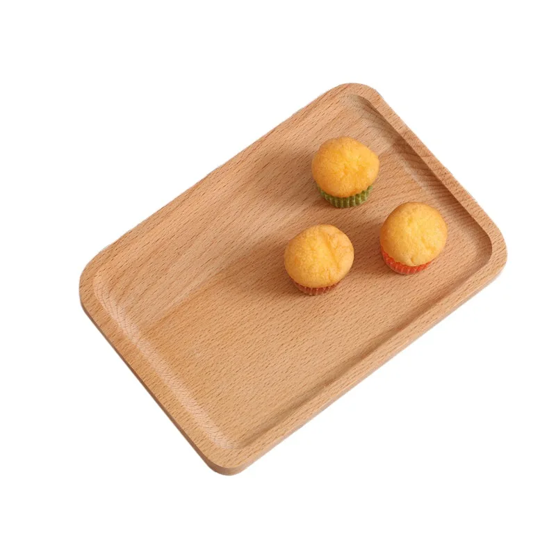 

Wood Rectangle Solid Wood Pan Plate Fruit Dishes Saucer Tea Tray Dessert Dinner Plate Tableware Set Sushi Serving Pan