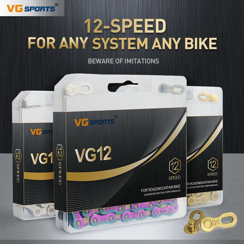 VG спортивные 12 Скорость MTB цепь для дорожного велосипеда серебро s цепи 126L Системы