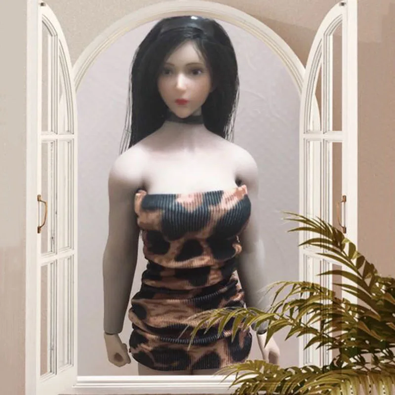 

Leopard Color 1/12 Scale Sexy Female Figure Acessory Leopard Tube Top Dress Skirt Model for 6 inches Action Figure Model