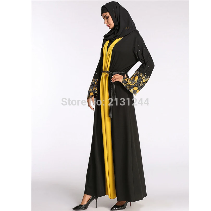 Мусульманское женское абайя Макси платье кардиган джилбаб свободный стиль Дубай