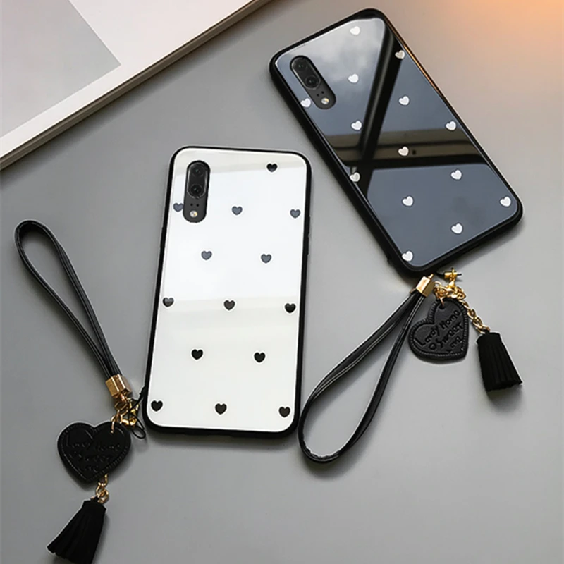 Чехол и ремешок для Xiaomi Mi 9 8 se cc9 cc9e жесткий стеклянный чехол телефона Lite маленький