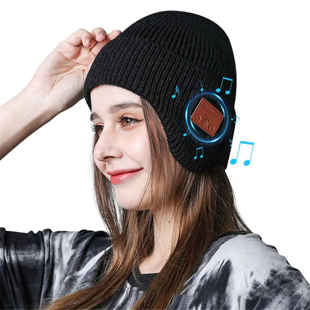 

HD Stereo Speakers Beanie Hat for Women Bluetooth Beanie Hat Wireless Music Beanies with Bluetooth Stereo Speakers