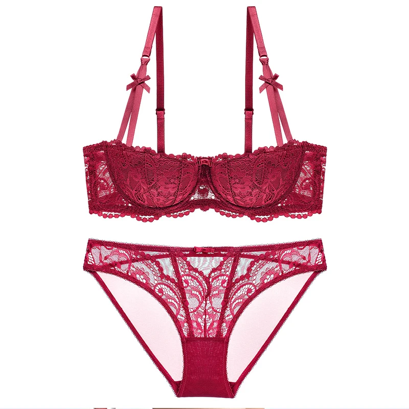 

Everyday Women Sexy Push Up Bra Set Ultra-Thin Shell Comfortable Underwear Bra Ladies Embroidered Lace Bra Panties Set