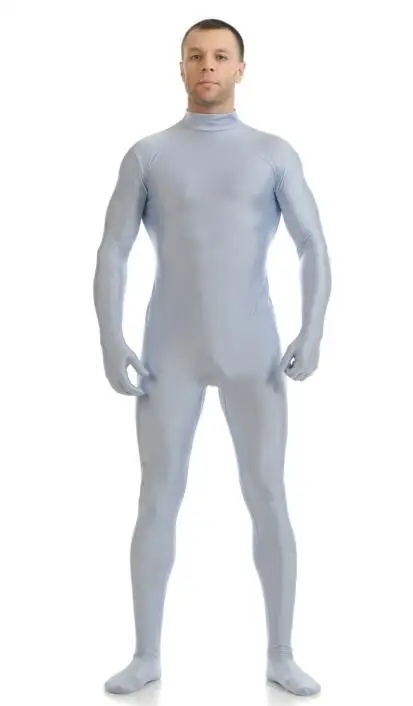 Обтягивающие костюмы из лайкры Zentai, черный костюм без капюшона, гимнастическое трико из спандекса, мужские костюмы для косплея, боди для детей и взрослых - Цвет: Gray