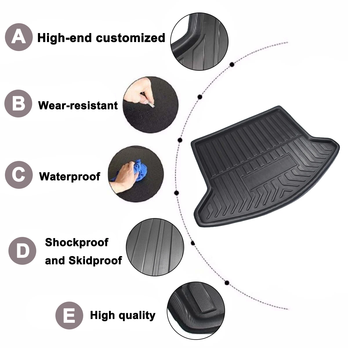 

Cargo Liner Boot Tray Rear Trunk Cover Matt For Mazda CX-5 CX5 MK2 2017 2018 2019 2nd Mat Floor Carpet Kick Pad Mud Non-slip Mat