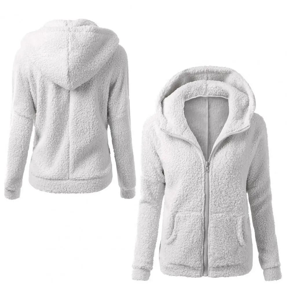 

Женские пальто, утепленная пушистая повседневная толстовка на молнии для девочек, 5 цветов, женский кардиган для повседневной носки