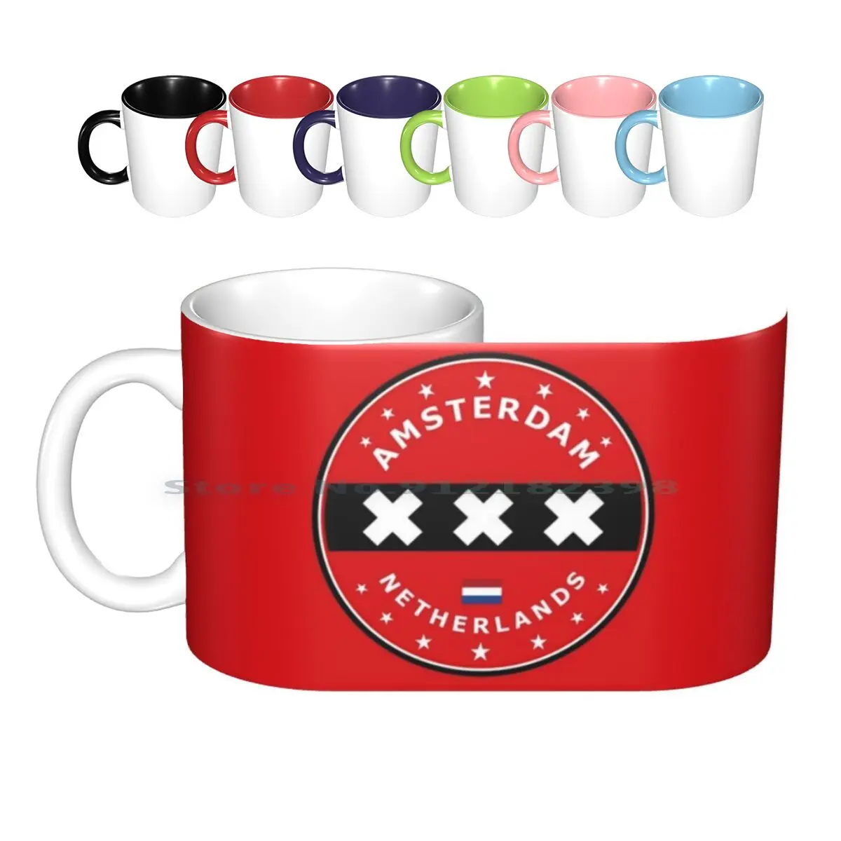 

Flag , Circle , Red Bg Ceramic Mugs Coffee Cups Milk Tea Mug Flag Of Travel Holland Netherlands Nederland Dutch Creative