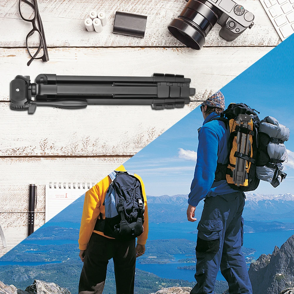 

Tripod for Camera Tablet 120cm Aluminum Phone Tripod for Phone /iPad/ DSLR Camera with control Mount Holder 2021 black New