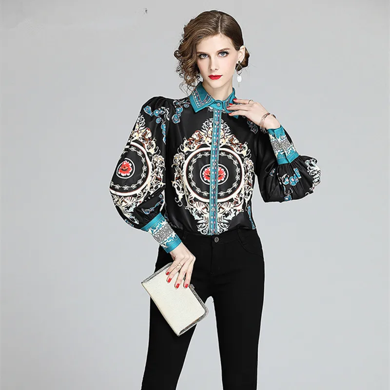 Новинка 2020 модная весенняя блуза с пышными рукавами фонариками женская рубашка