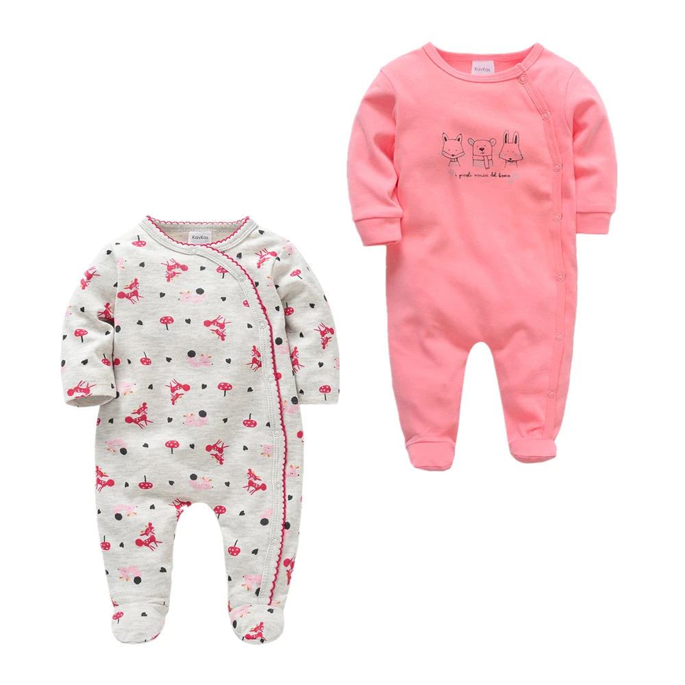 

Honeyzone 2pcs/ Lot Baby Clothes Jumpsuit Vetement Bebe Garcon Nouveau Ne Infant Girl Romper Pink Print Long Sleeve Pajama Bebes
