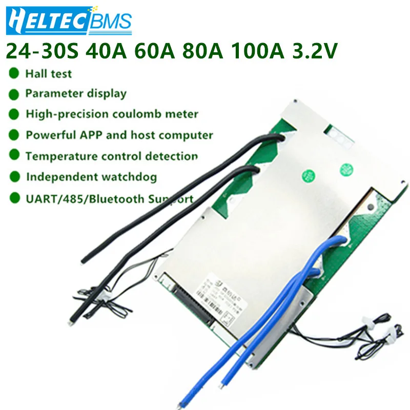 Bluetooth Smart BMS 24S 30S 40A 60 80A 100A 76V 84V 96V 3 2 V 12 8 Lifep04 защитная плата аккумулятора UART