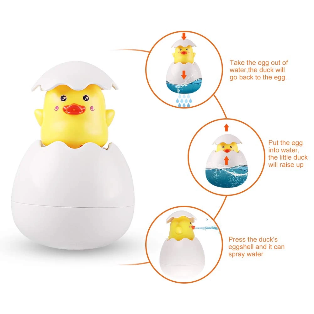 

Baby Cute Bath Toys Kids Duck Penguin Egg Water Spray Sprinkler Bathroom Sprinkling Shower Swimming Water Toys for Children Gift