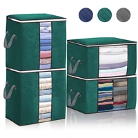 4pcsset clothes quilt storage bag blanket closet sweater organizer box sorting pouches clothes cabinet container travel home