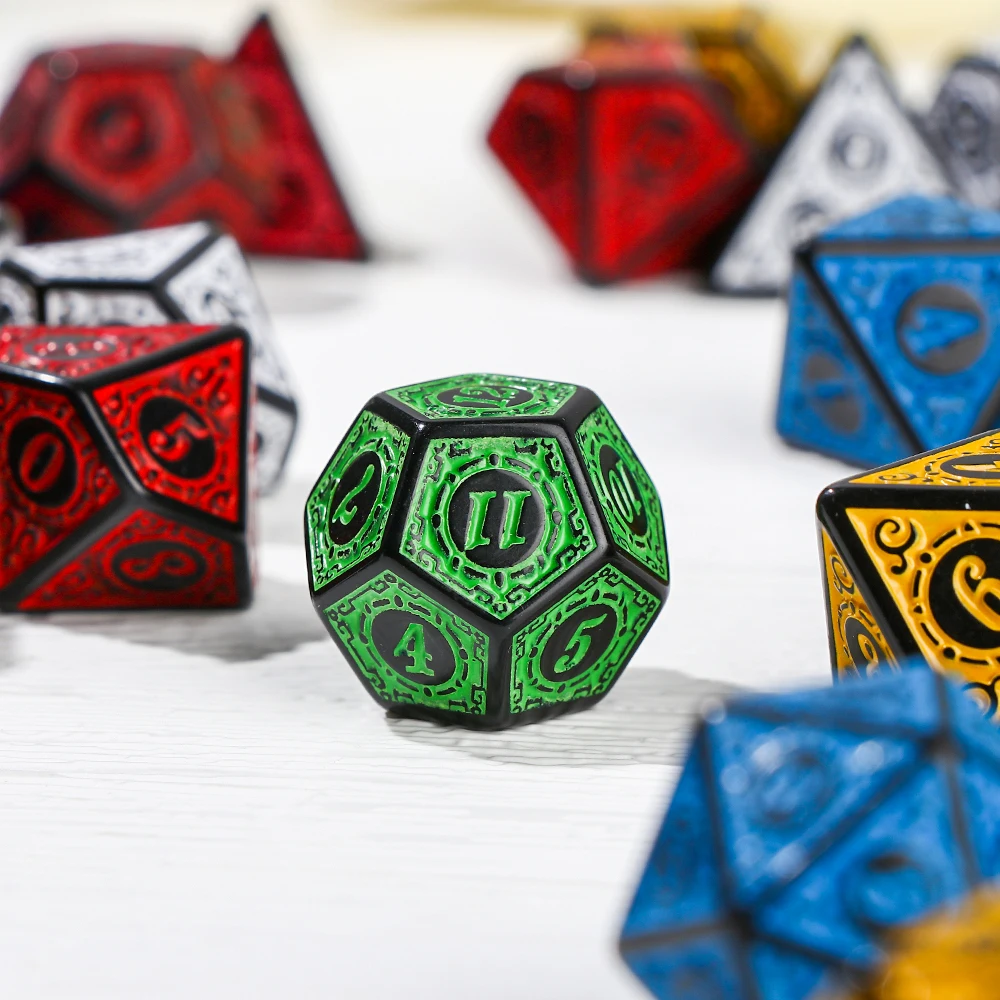 Hot Multi-Sided Polyhedral 7-Die Dice Set Game D4 D6 D8 D10 D12 D20 Iidescent Coloful For RPG DND Accessories | Спорт и развлечения