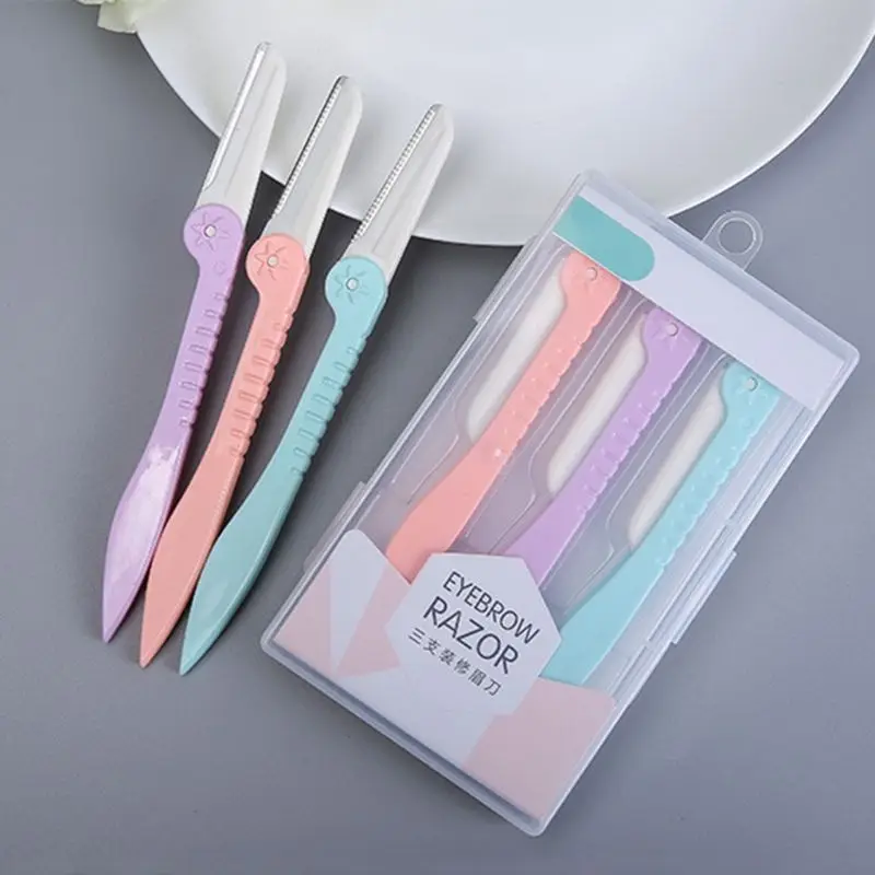 3 шт. триммер для бровей Бритва Лица Портативные лезвия Нож удаления волос набор