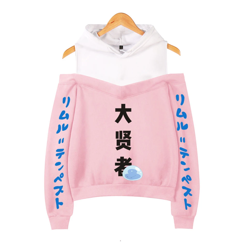 

В тот раз, когда я получил восстановление как слайм, модные толстовки на плечах, Женская толстовка с длинным рукавом и капюшоном, Повседневн...