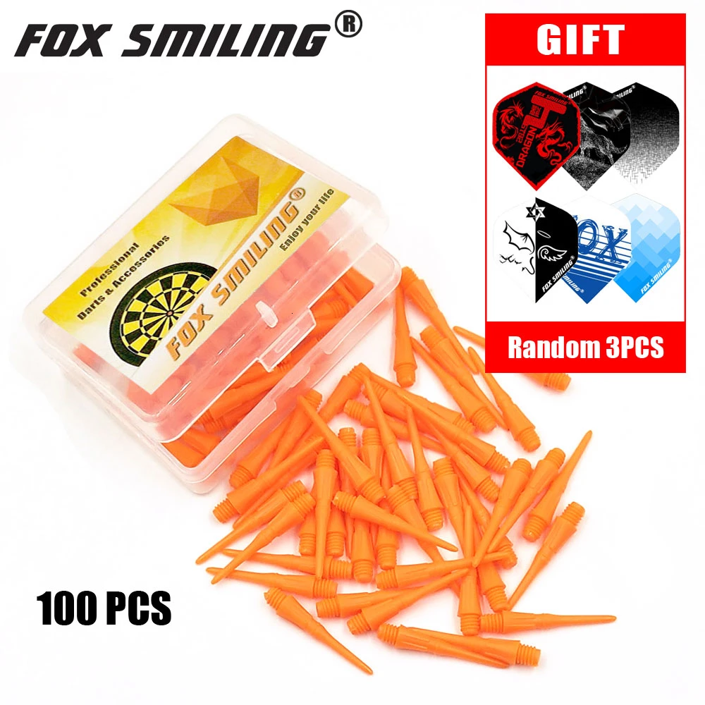 Fox Smiling 100 шт./компл. электронный Дротика s наконечник 2BA/6 мм паз с фокусным расстоянием 25 мм мягкий наконечник Дротика с Чехол посылка