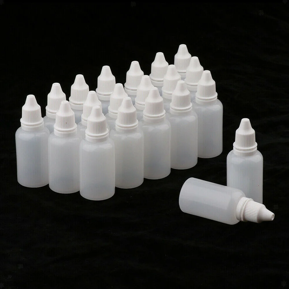 

50 Pcs/Set 15mL Small Empty Plastic Squeezable Dropper Bottle Portable Eye Liquid Dropper Refillable Bottles With White Cap
