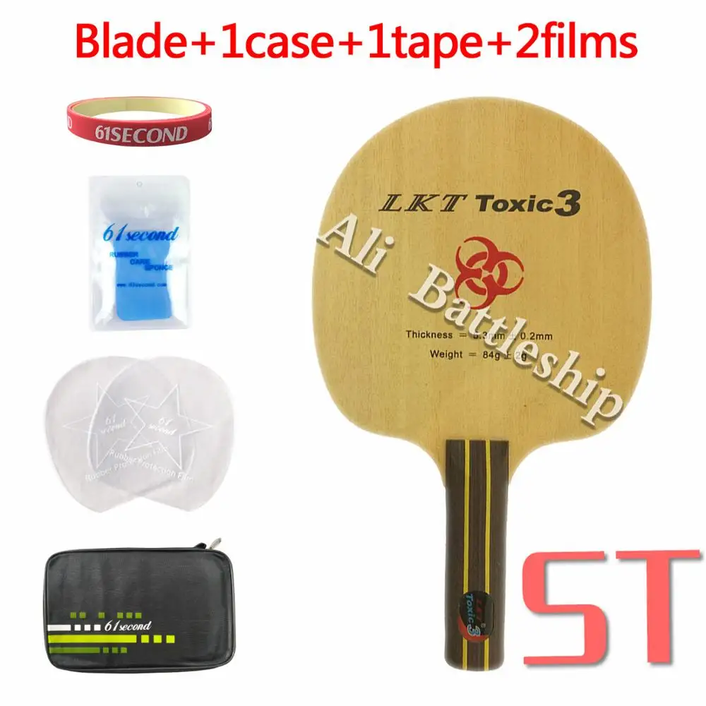 LKT Toxic3 токсичный 3 Chop Тип Настольный теннис лезвие прямой ST ручка - Цвет: ST  with F 1case