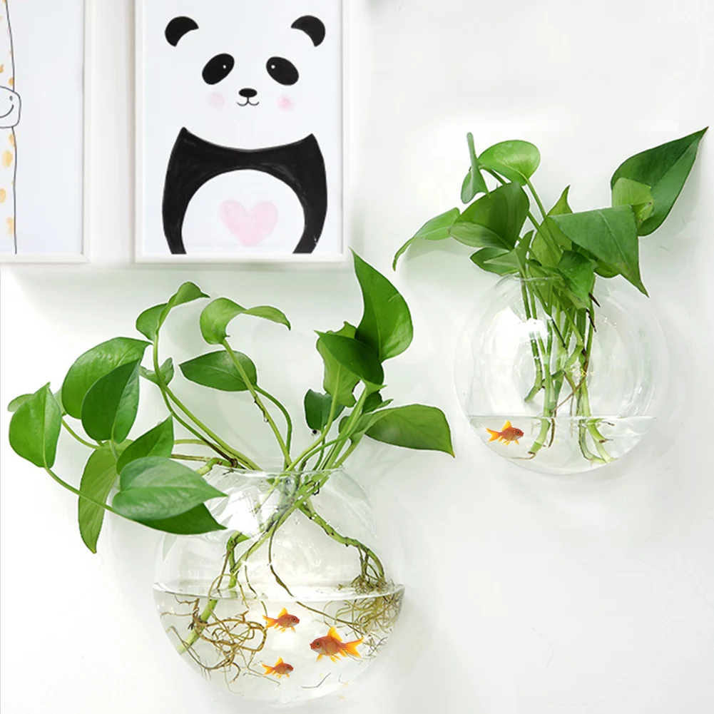 Wall Mounted Fish Tank Home Decoration Transparent Pet Supplies Aquatic Plant Vase Acrylic Hanging | Дом и сад