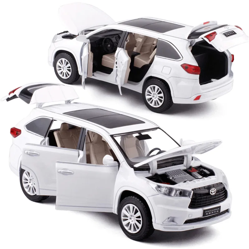 

Модель автомобиля TOYOTA Highlander 1:32, металлическая игрушечная машинка, 6 дверей