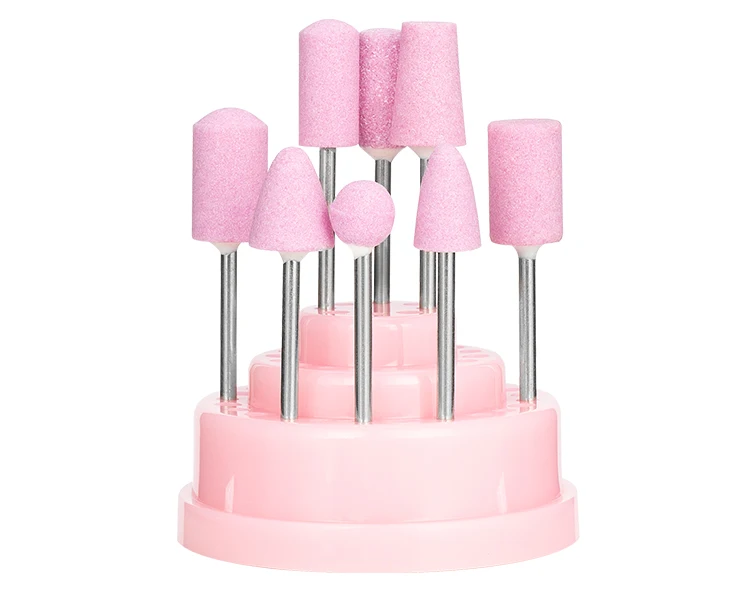 3 Colors 48 Holes Nail Art Drill Bits Empty Storage Box Holder Stand Display Container Manicure Accessories Acrylic Cover Tools
