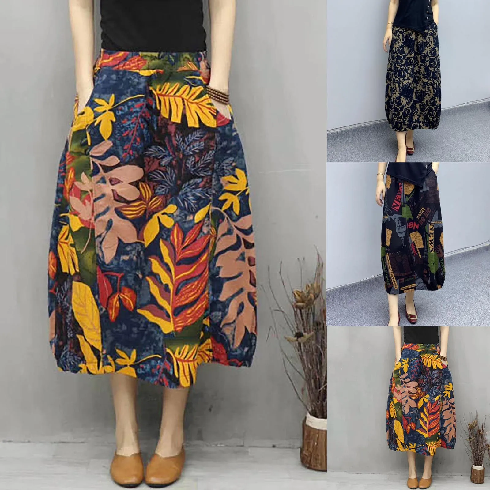 

SAGACA-line skirt with loose and large swing and retro women's skirt, a new fashion women's dress in 2021 summer, Korean version