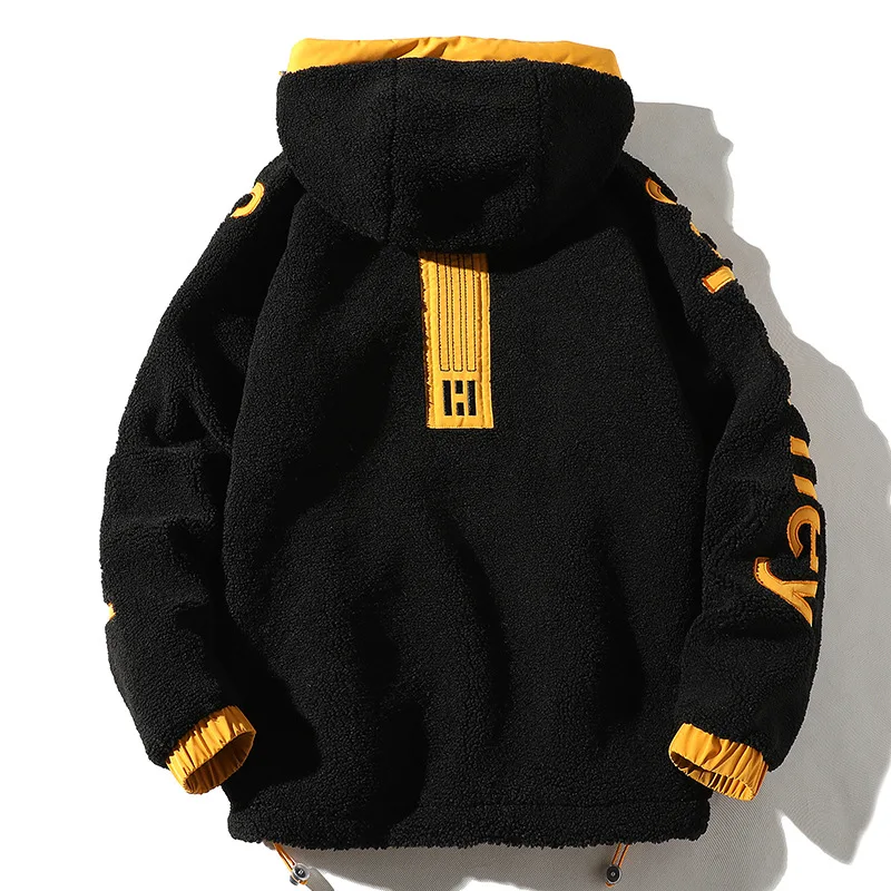 Осенне-зимняя мужская куртка новая трендовая теплая с капюшоном пальто из шерсти