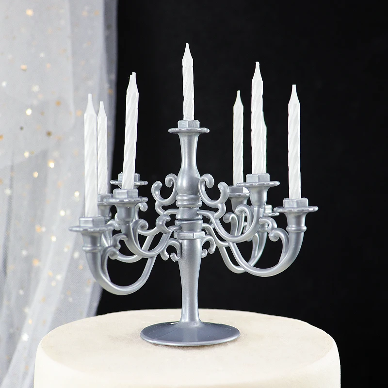 Детский душ вечеринка день рождения торт свечи для торта Topper двойной пластиковый