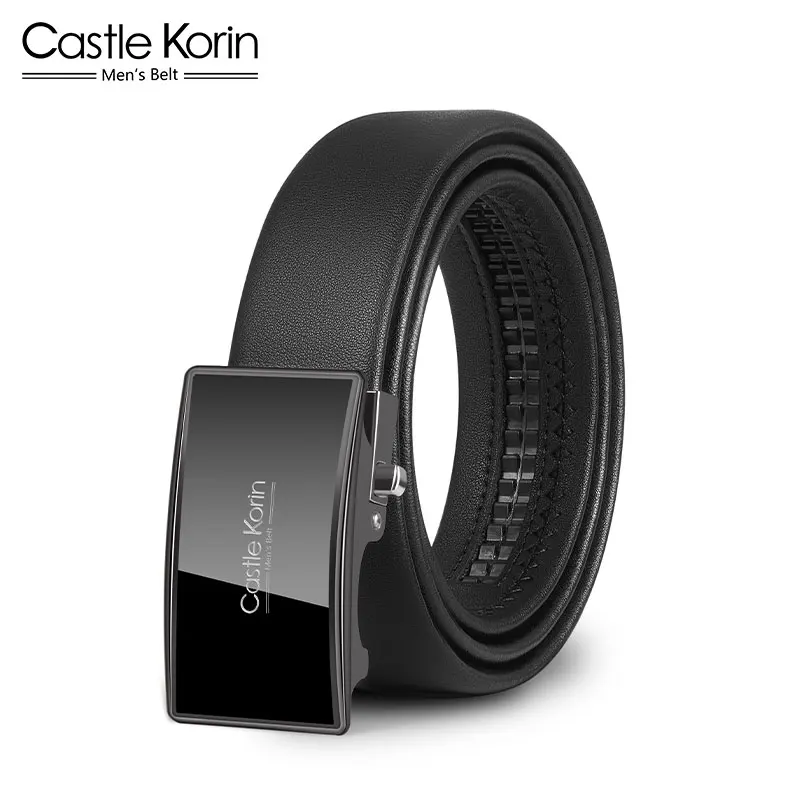 Belt men's leather automatic buckle belt belt men's leather business Korean version of the trend of youth fashion all-match