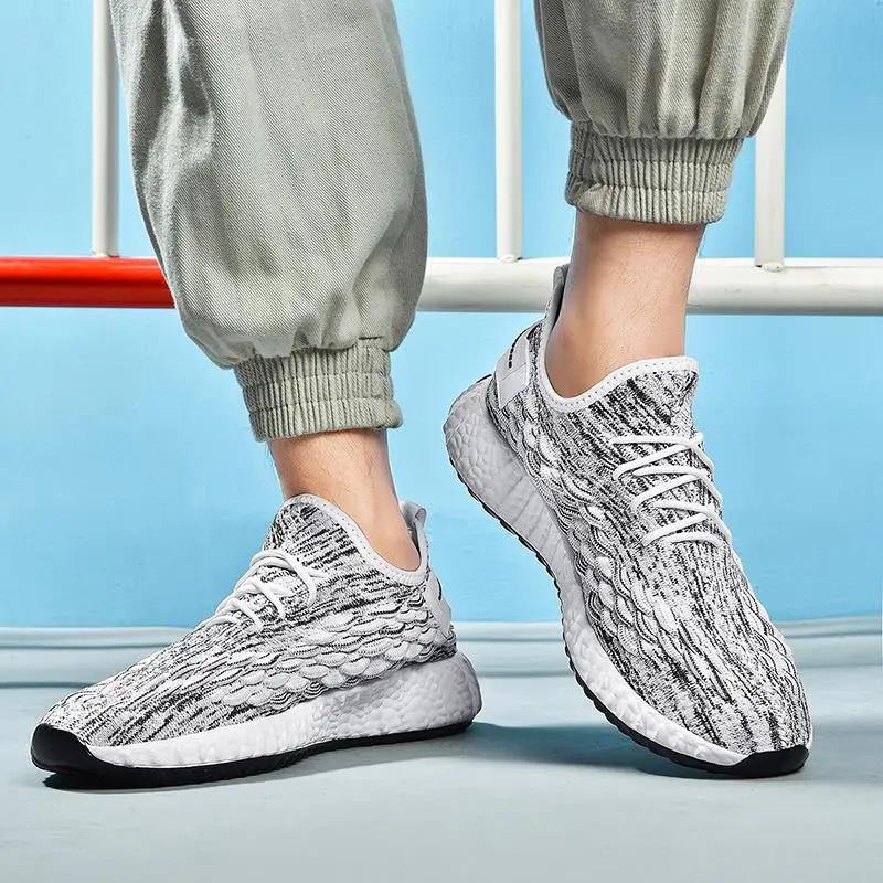 

Мужские кроссовки в полоску, дышащие, сетчатые, повседневная спортивная обувь для бега, на осень