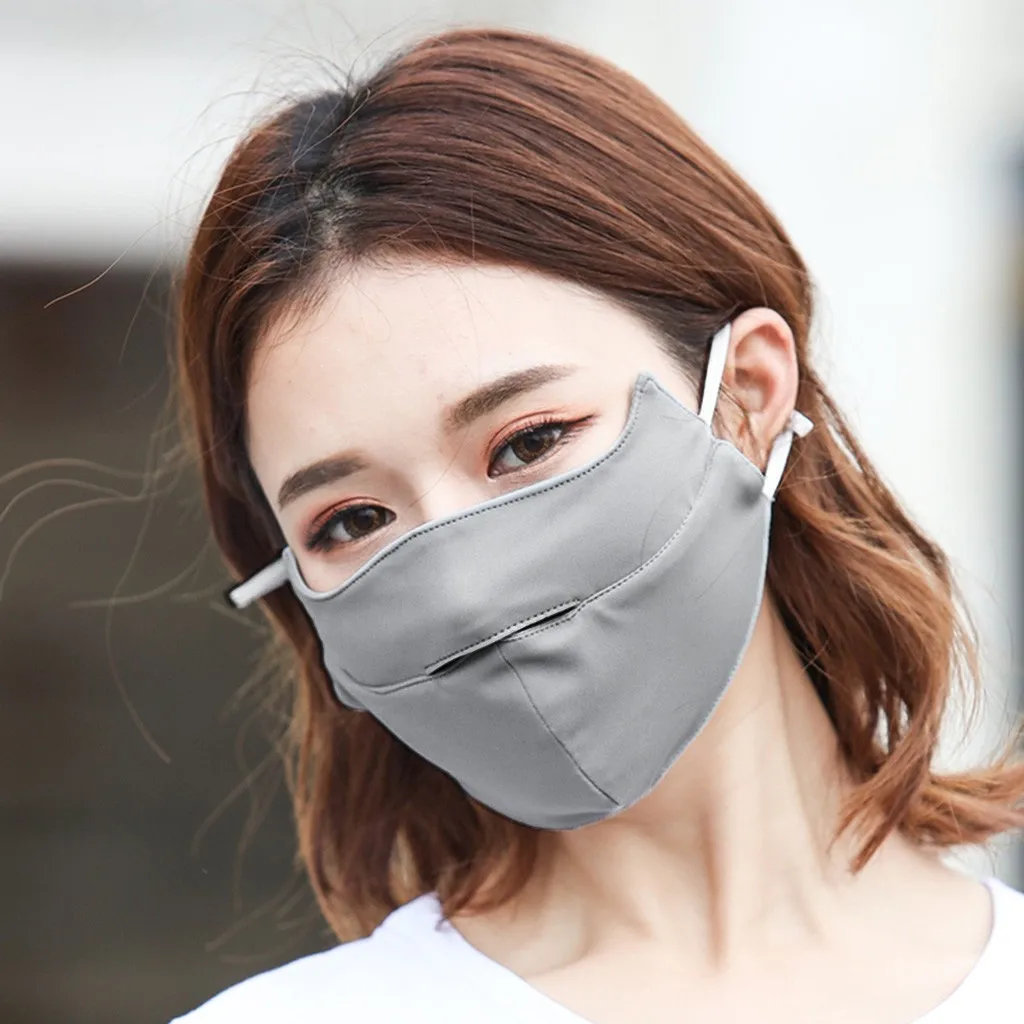 Серый шарф для лица Модный женский пылезащитный уличная защита путешествий носа