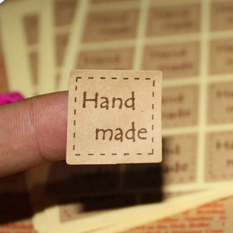 10 листов = 200 шт. наклейки для этикеток ручной работы клейкие крафт-бумага