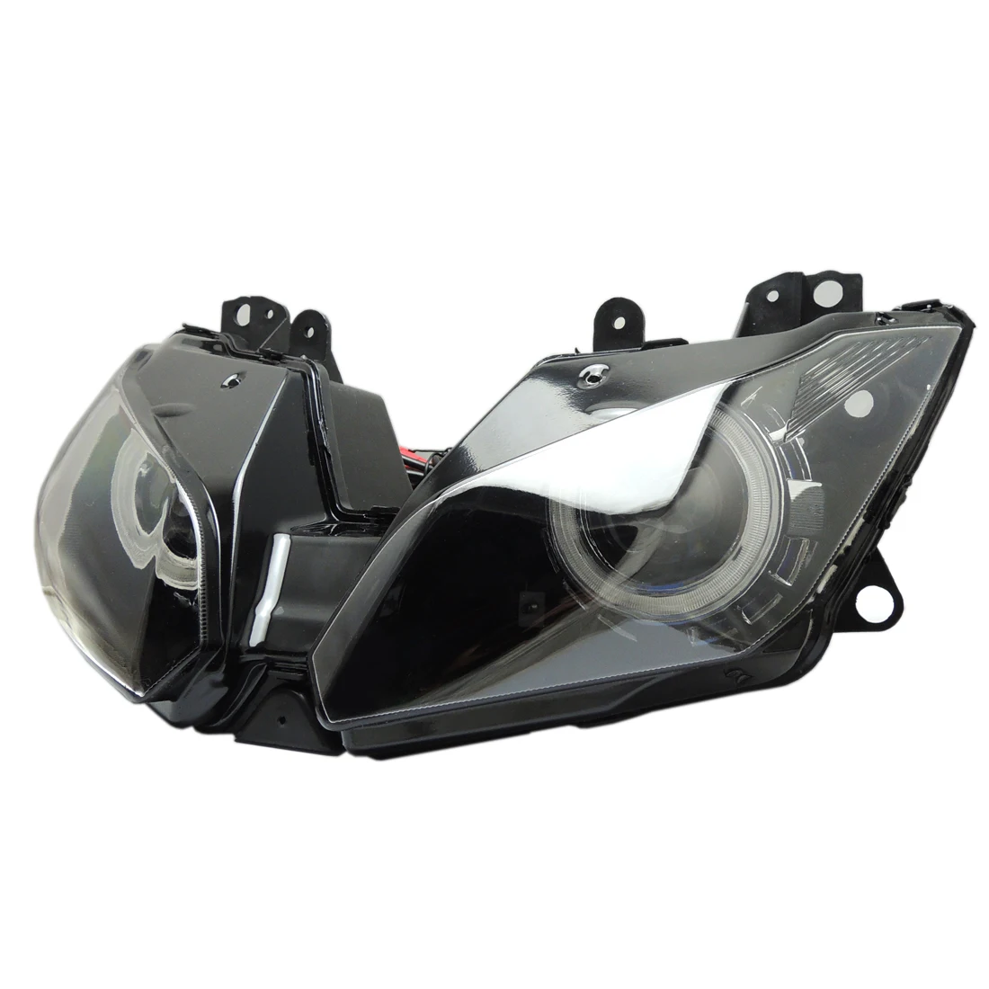 KEMiMOTO для Kawasaki Ninja 300 ZX-6R 2013- Ninja250 Ninja300 ZX6R Ангел глаз HID проектор мотоциклетная фара в сборе