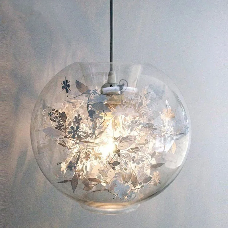 Modern Clear Glass Ball Led Pendant Lamps Dining Room Pendant Lamp Loft Bedroom Hanging Lamp Fixtures Free Shipping