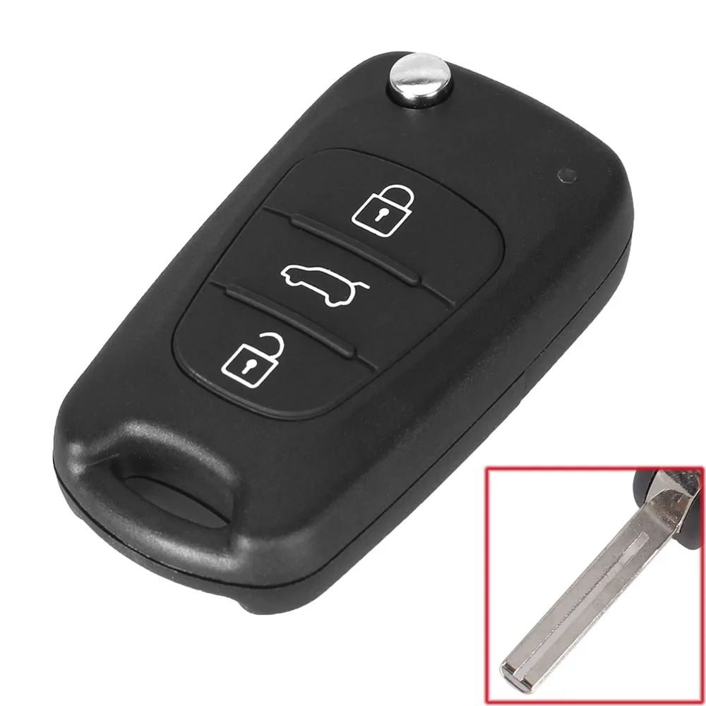 

Новый чехол для ключа KEYYOU для Kia K2 K5 Sorento Sportage, 3 кнопки, складной дистанционный ключ-брелок от машины чехол, пустой чехол, необработанное лезвие