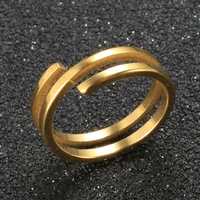 new fashion hip hop punk geometry irregular curve multilayer spring cross coil winding ring for women men party hot jewelry gift