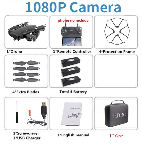 H13 RC 4K Дрон с широкоугольной WiFi HD камерой Дрон Профессиональный жестовой фотографии 1080P RC Квадрокоптер Вертолет VS LF606 E58 GD89 - Цвет: 1080P With Case 3B