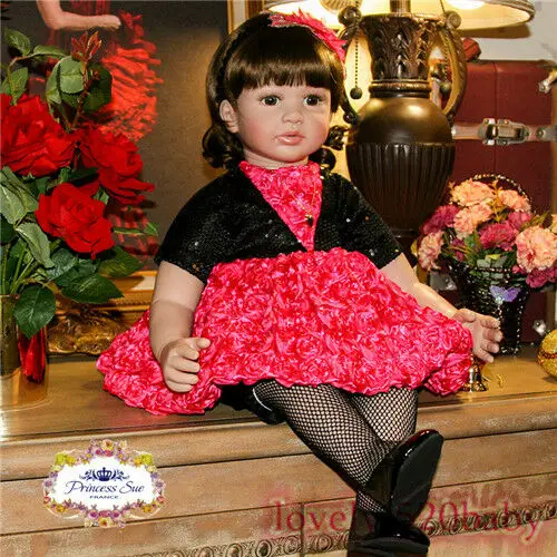 

22 Inch Soft Vinyl Reborn Female Baby Princess Girl Doll Toddler Lifelike Bebe Nursery Toy Silicone Reborn Baby Doll