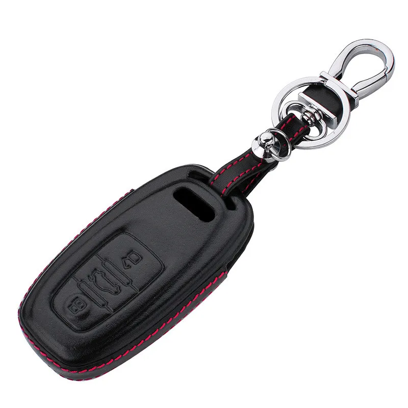 Genuine Leather Car Key Case Cover For Audi B6 B7 B8 A4 A5 A6 A7 A8 Q5 Q7 R8 TT S5 S6 S7 S8 Shell Bag for | Автомобили и