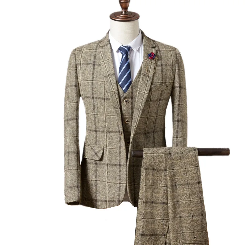 Блейзеры комплекты с брюками и жилетом/2019 модный мужской повседневный бутик
